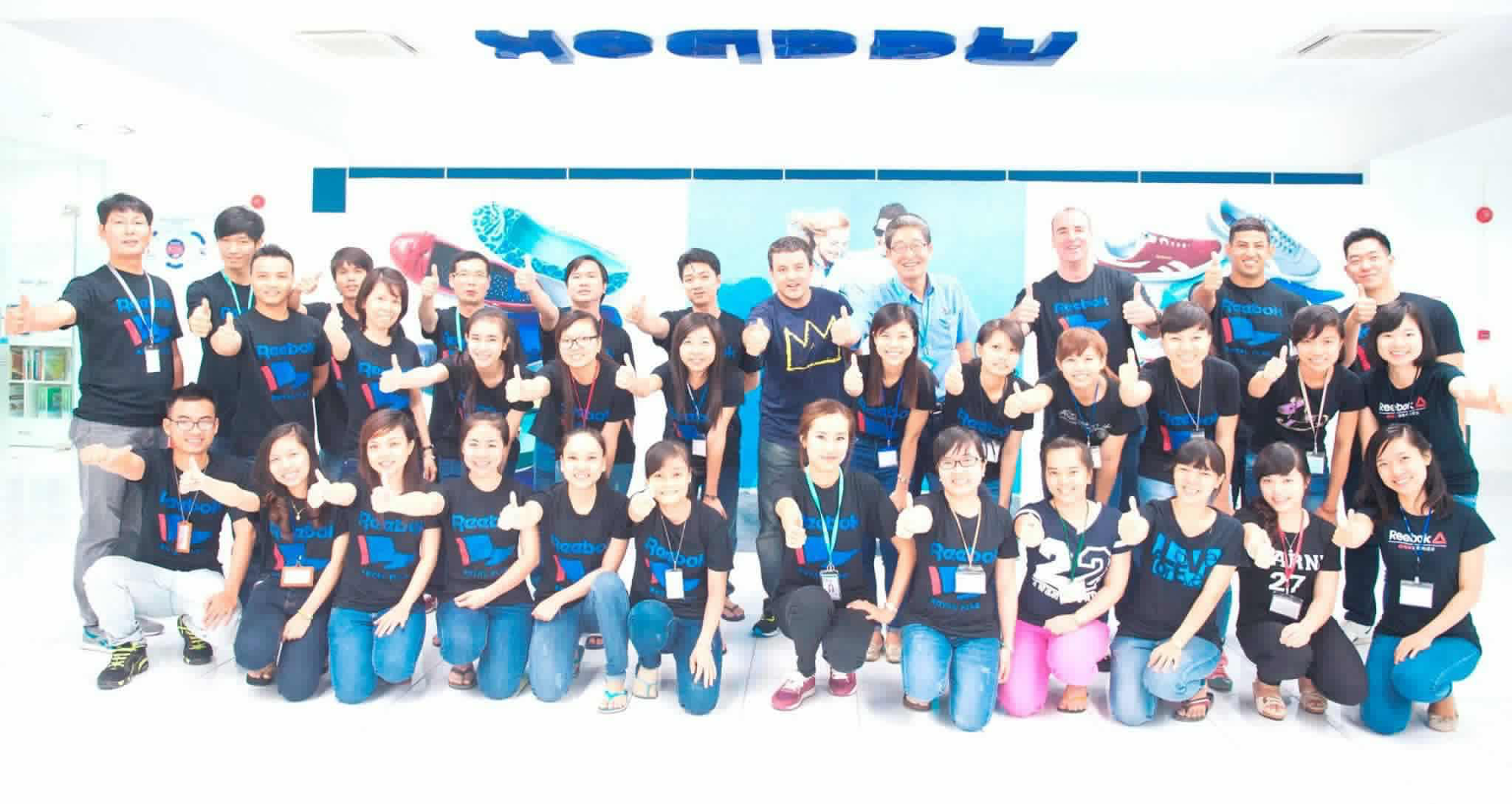 Derek with the Reebok team in Vietnam